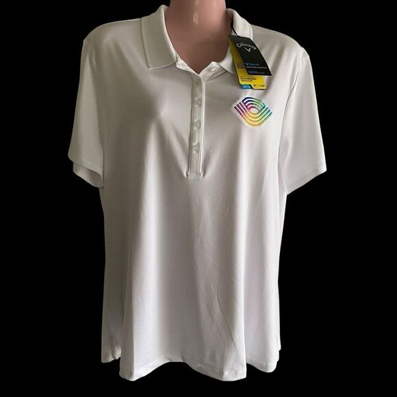 Callaway Polo Shirt Women's Extra Large XL White Golf Opti-Dri Cooling Stretch - Picture 1 of 10
